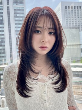 バイオレットジェム(Violet`jem) チェリーレッドハイレイヤーシースルー前髪MI-46