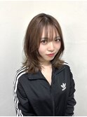 ミディアムレイヤー　シャギーカット　博多美容室