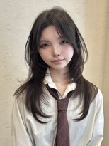 ライン(LINE)&nbsp;韓国風/レイヤー/小顔/前髪カット/髪質改善/グレージュ/透明感