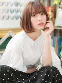 シースルーバング切りっぱなしミディアムボブh4志木20代30代40代