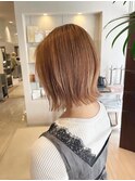 切りっぱなしボブ×ジンジャーグレージュ