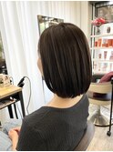 ☆似合わせカット☆切りっぱなしボブ　髪質改善透明感カラー