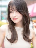 レイヤーロング*レイヤーカット*透明感明るめオリーブベージュ