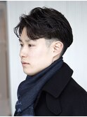 ツーブロック　リバースパーマ　ショート　ミディアム