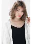＊LOREN＊ホワイトグレージュ×ほつれウェーブ抜け感ボブディ