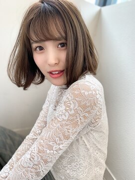 マリアバイアフロート(Maria by AFLOAT) 大人かわいいフレンチボブ 前下がりボブ シースルーバング