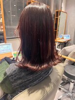 ビス ヘア アンド ビューティー 西新井店(Vis Hair＆Beauty)&nbsp;30代40代ナチュラルブリーチなしワインレッド大人ボブ肩ライン