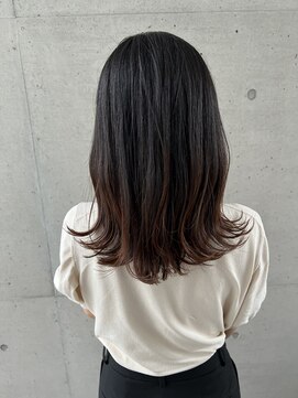 アチーブ ヘア デザイン(achieve hair design) 大人可愛いアッシュブラックカラー♪ゆるミディアムヘア