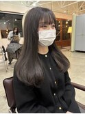 ロングレイヤー×透明感グレージュ