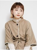 黒髪/グレーベージュ/レイヤーロング/前髪パーマ[新宿駅]