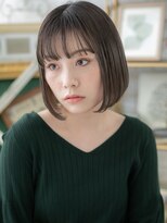 カバーヘア ブリス 志木南口駅前店(COVER HAIR bliss)&nbsp;黒髪インナーカラー前下がり切りっぱなしボブh3志木20代30代40代