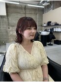 くびれミディアム/ボブ/顔まわりレイヤー/結んでも可愛い