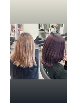 ガルボヘアー 桟橋店(garbo hair) ハイトーンラベンダーカラーツヤ髪