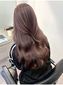 ラベンダーグレージュブルベ夏ブリーチなしダブルカラー
