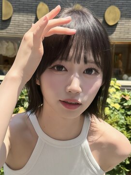 アビー(ABBEY3) シースルミニマルボブショート顔まわり外ハネ切りっぱなしボブ