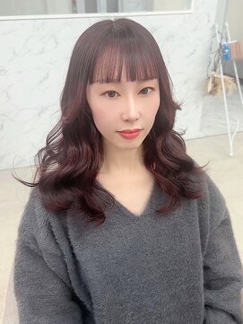 エレラビューティー(ELERA beauty) 顔まわりレイヤー/ボルドーカラー/似合わせ/透明感/艶髪