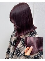 シュガー ヘアアンドネイル 仙台(SUGAR) 【ブリーチなしWカラー】カシスカラー♪