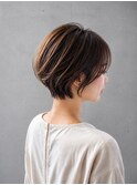 (ICY土屋)ショートヘアショートボブ前髪なし長めショート