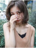 レイヤーボブ×暗髪グレージュ