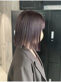 切りっぱなしボブ×ピンクラベンダー