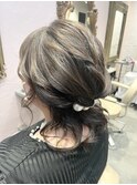 低めハーフアップスタイル