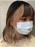 インナーカラーホワイトベージュ!韓国ヘア!