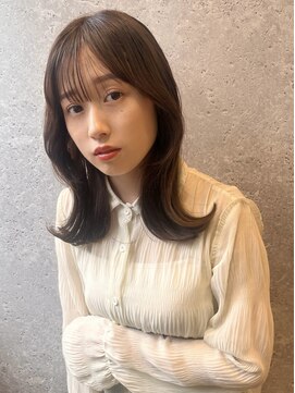 アース 三軒茶屋店(HAIR&MAKE EARTH) 三軒茶屋_レディース_セミロング_ブラウン_コテ巻き_韓国巻き