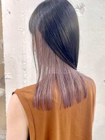 シエン 恵比寿(CIEN)&nbsp;切りっぱなし/インナーカラー/ピンクベージュ/黒髪/セミロング