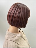 【ANNEXハザマ】あごラインボブ×ナチュラルピンクベージュ