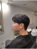 フェザーショート/センターパート/癖毛/