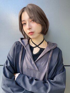 トルネード(TORNADO) 韓国風くびれボブ フェイスレイヤーボブ グレージュt315