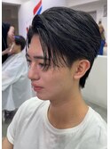 センターパートダウンパーマ韓国ショート