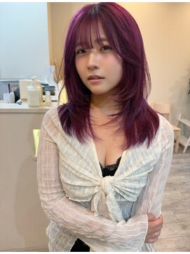 ウル(uLu.) 韓国ヘア/レイヤースタイル/レイヤーカット/グレージュ/20代人気