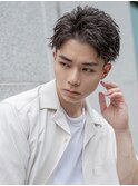 小久保styleフェザーパーマフェザーショートグレーエンドカラー