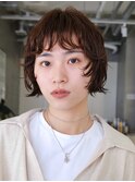 天神大名今泉ボブミディアムパーマ小顔レイヤー顔まわりカット