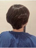 レイヤーカットミルクティーベージュブリーチなしダブルカラー
