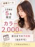【研修コース】1日限定5名★カラー 2,000円 ★前日までの予約制 （当日不可）