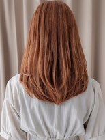 カバーヘア ブリス 戸田公園西口店(COVER HAIR bliss)&nbsp;オレンジベージュ艶髪ミディアムレイヤーウルフカット20代30代Z
