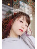 ランプヘアー(LAMP HAIR)&nbsp;ゆるふわセットインナーカラーポイントブリーチガーリー