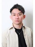 ツヤ系ツーブロック アップバング