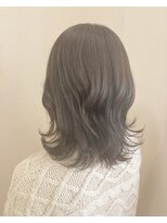 フロート 小阪店(float) グレージュ_マロンベージュ Aラインボブ かきあげ