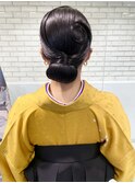 卒業式 成人式 振袖 袴 着付けヘアセット 金箔 水引 シニヨンM44