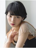 【emu井上信洋】黒髪風グレージュカラー丸みマッシュショート