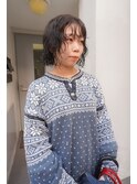 【GUEST】暗髪でもお洒落に！アッシュブラック×ボブパーマ