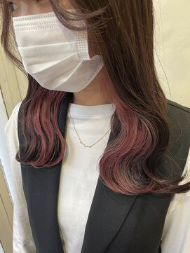 アン(Hair make un) 【インナーカラー♪♪】ピンクベージュ♪♪