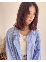 リリ バイ クローバー(lili by CLOVER)&nbsp;ピンクブラウン/ピンクベージュ/センターパート/前髪パーマ