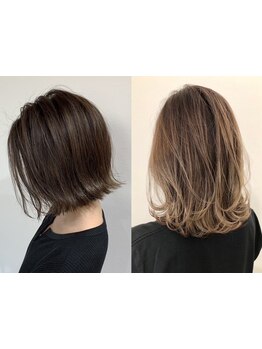 ケアブリーチで《ダメージレス/透明感/ツヤ》のあるダブルカラーに◎ブリーチなしワンカラーもオススメ♪