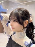 顔まわり/韓国ヘア/くびれヘア/レイヤーカット/前髪/谷町四丁目