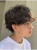 大分メンズナチュラル刈り上げマッシュ緩め無造作シャドウパーマ