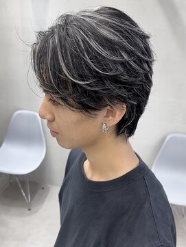 リベル(LIBER) メンズサロン/ハイライトメッシュ/センターパート/八王子